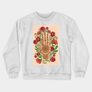 Floral Henna Hand Crewneck Sweatshirt